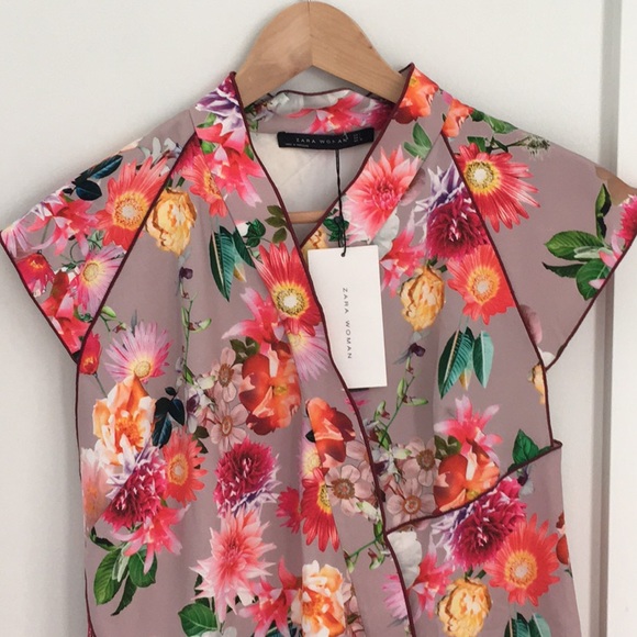 🌸 NWT Zara Printed Top L - Picture 5 of 12
